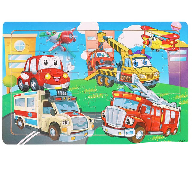 Puzzle Montessori Enfant – Puzzle 3D Animaux en Bois Éducatif