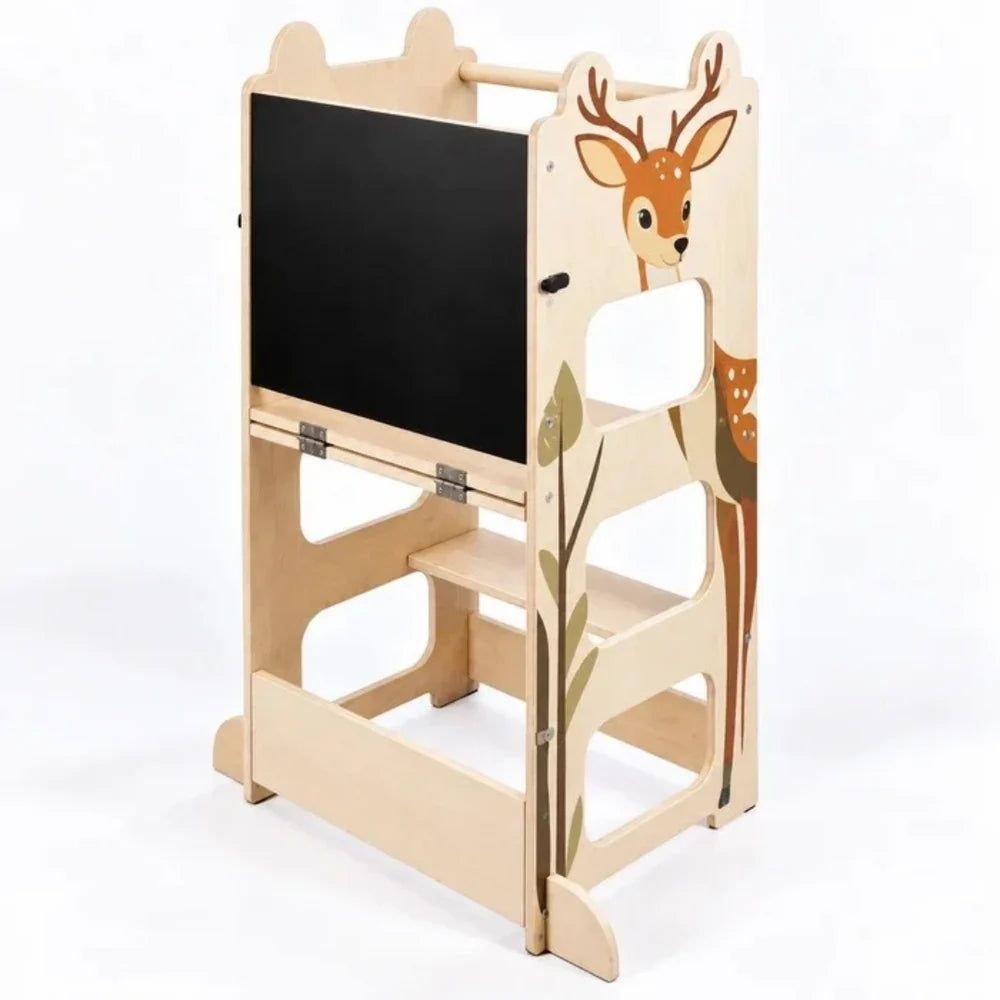 Tour d’Observation Montessori Évolutive – Bois & Tableau Noir