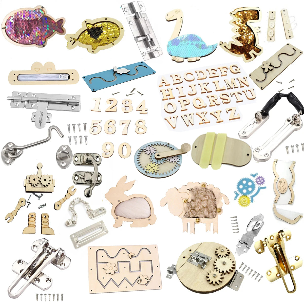 Montessori Busy Board – Pièces en Bois d’Apprentissage