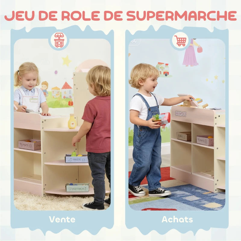 Supermarché Montessori en Bois – Caisse, Balance & Accessoires