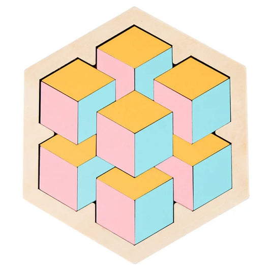 Tangram Montessori Puzzle 3D en Bois