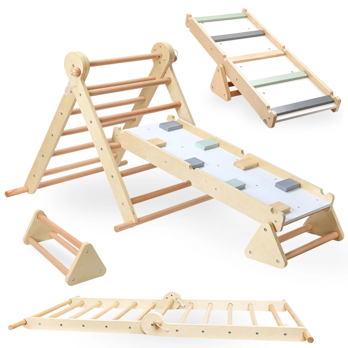 Triangle Pikler Montessori 3-en-1 Mamabrum – Escalade & Motricité
