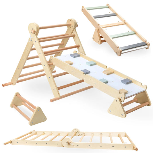 Triangle Pikler Montessori 3-en-1 Escalade & Motricité