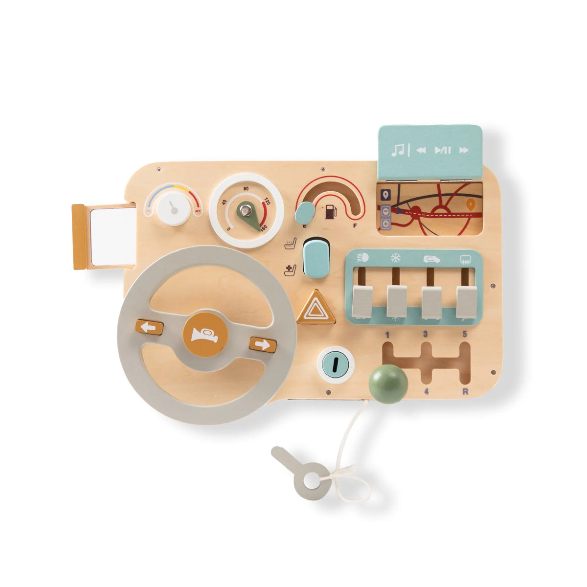 Montessori Wooden Driving Simulator – Educational Steering Wheel