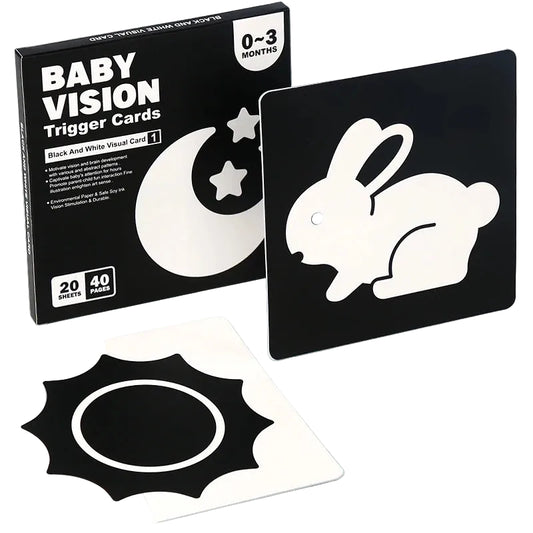 Cartes Montessori Éducatives – Cartes Noir et Blanc Stimulation Visuelle
