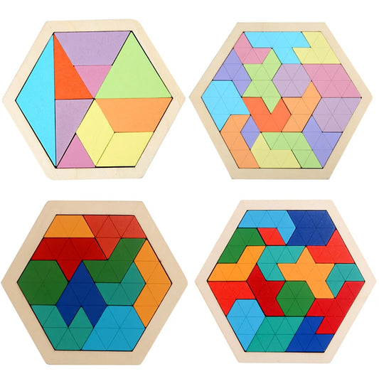 Tangram Montessori Puzzle 3D en Bois