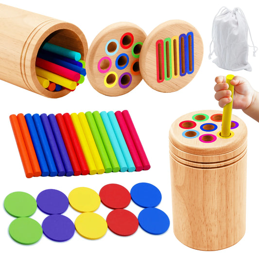 Jouet Montessori 2 ans – Jeu de Tri des Couleurs en Bois