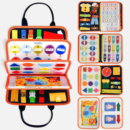 Montessori Busy Board for Ages 1 and Up – Sensory & Motor Skills Board