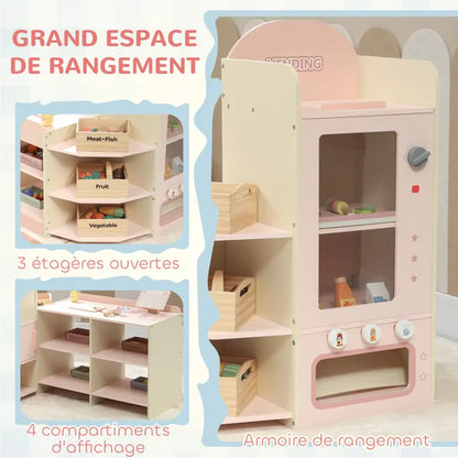 Supermarché Montessori en Bois – Caisse, Balance & Accessoires