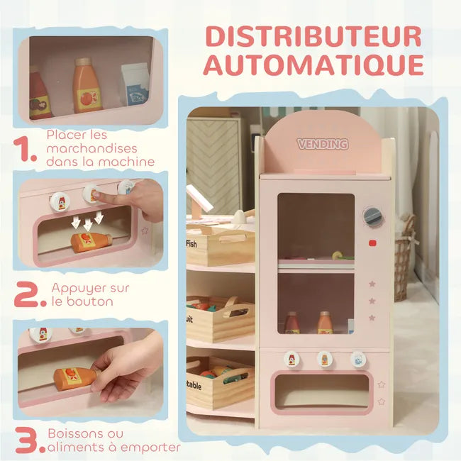 Supermarché Montessori en Bois – Caisse, Balance & Accessoires