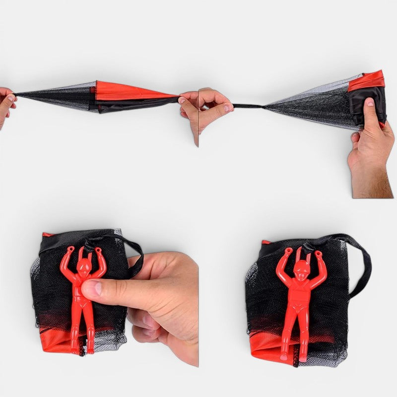 Petit Éveil Montessori, jouet parachute avec figurine rouge, jeu d'extérieur pour enfants, développement motricité