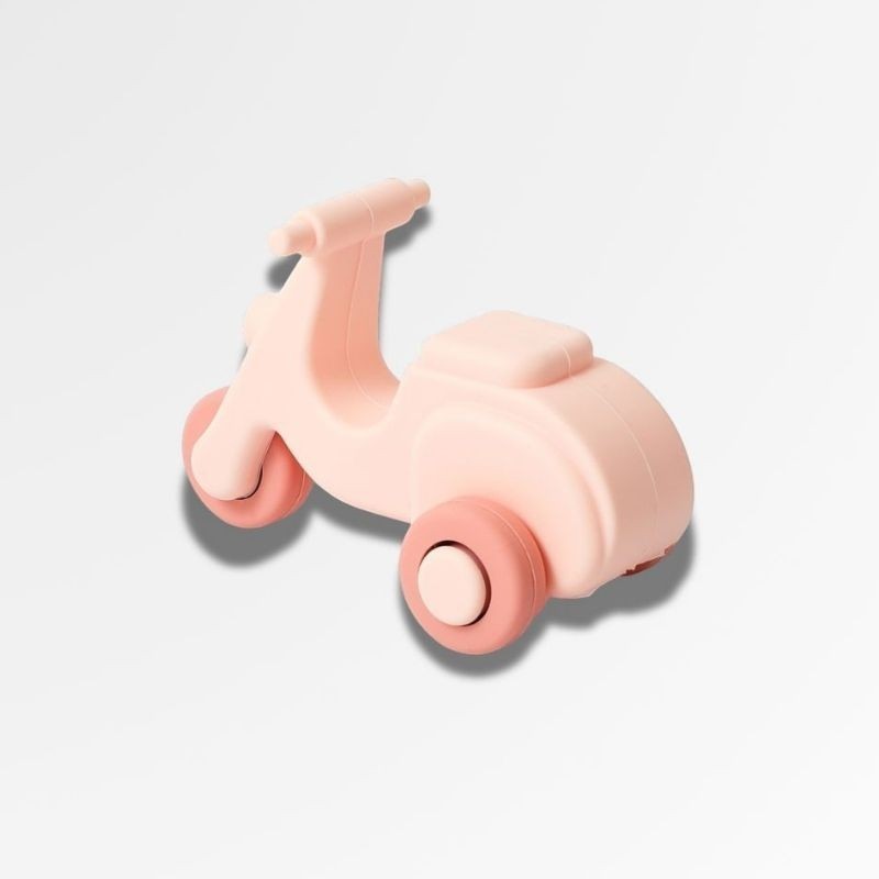Petit Éveil Montessori, petite voiture rose en silicone, jouet éducatif pour bébé, style scooter, développement moteur