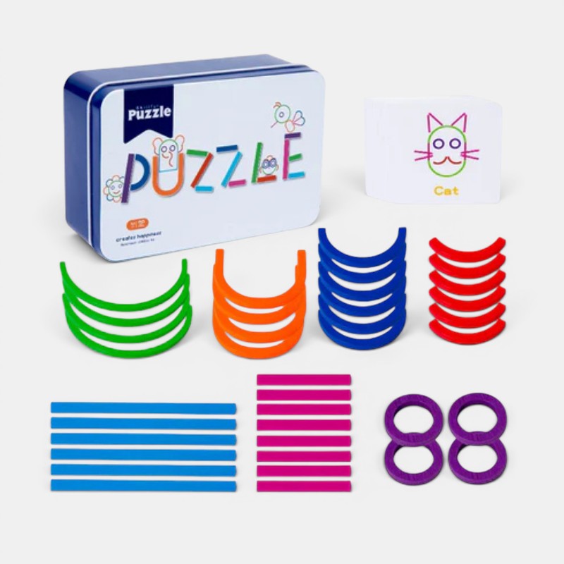 Petit Éveil Montessori Anneau en bois pour jeu d'empilage et de construction, multicolore.