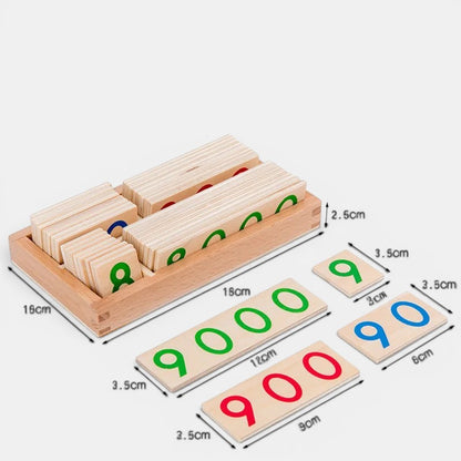 Carte de chiffres en bois Montessori Petit Éveil Montessori pour apprendre les nombres et développer la logique.