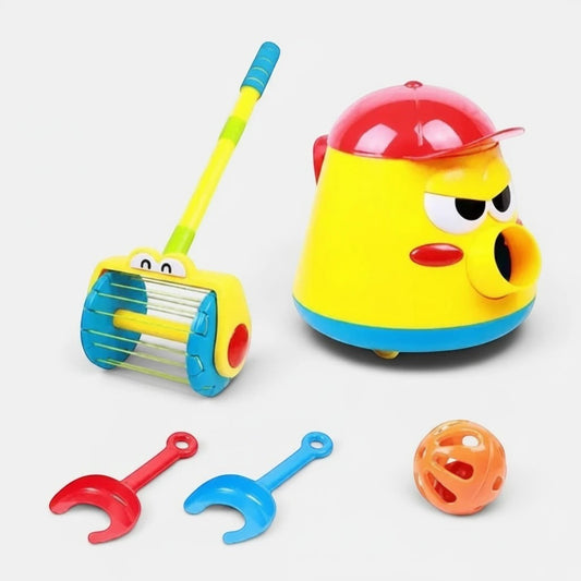 Cloche émetteur Petit Éveil Montessori colorée avec rouleau, outils et balle pour le développement moteur de l'enfant.