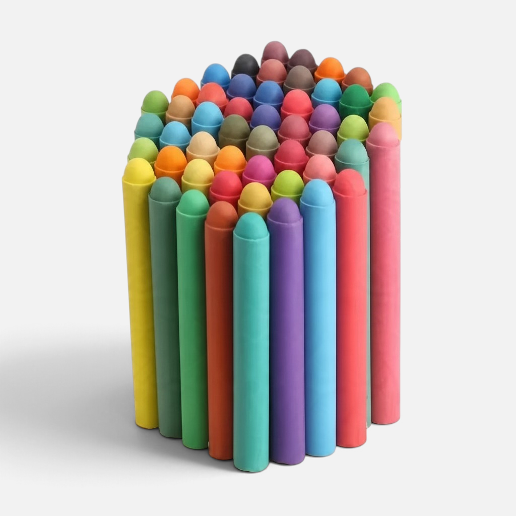 Lot de craies Petit Éveil Montessori multicolores sans poussière pour tableau noir, idéales pour le dessin éducatif.