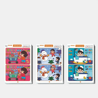 Jeu éducatif Petit Éveil Montessori pour enfants, cahier réutilisable pour trouver les différences et se concentrer.
