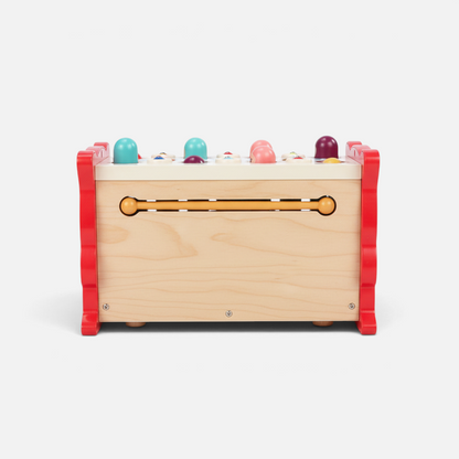 Jouet sensoriel en bois Petit Éveil Montessori avec des éléments colorés à manipuler pour le développement moteur