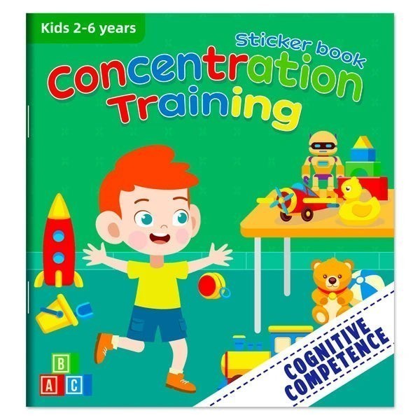 Livre d'autocollants Petit Éveil Montessori pour l'entraînement à la concentration, pour enfants de 2 à 6 ans.