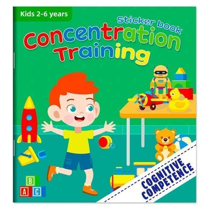 Livre d'autocollants Petit Éveil Montessori pour l'entraînement à la concentration, pour enfants de 2 à 6 ans.