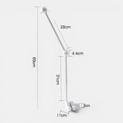 Petit Éveil Montessori - Support blanc pour mobile de berceau, design minimaliste et fonctionnel.
