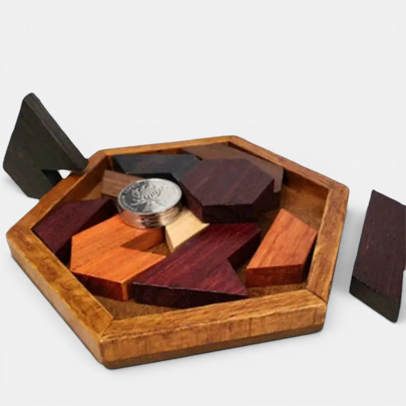 Tangram Montessori en bois de Petit Éveil Montessori, jeu de formes géométriques colorées pour développer la logique et la créativité.