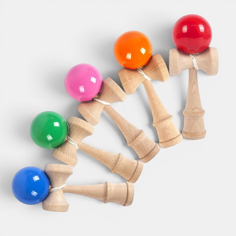 Petit Éveil Montessori jouet en bois jonglerie ball, 5 couleurs vives, coordination main-œil, motricité fine